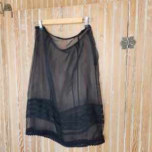 Black Sheer Mid-Length Coach Skirt size 10